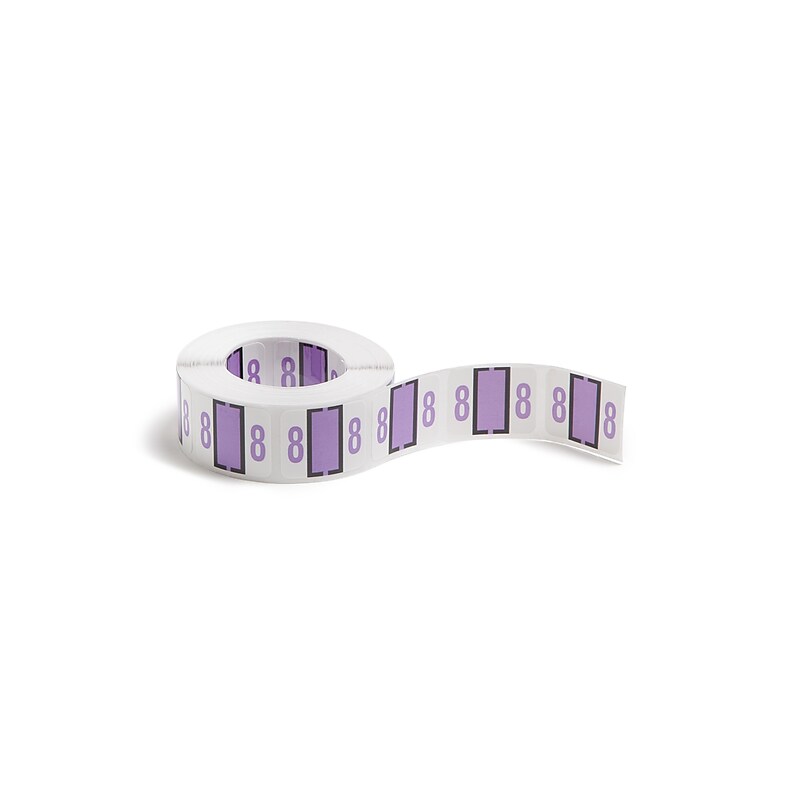 Smead BCCRN Color Coded Numeric Labels, 1" x 1.25", Lavender, 500/Roll (67378) image 1