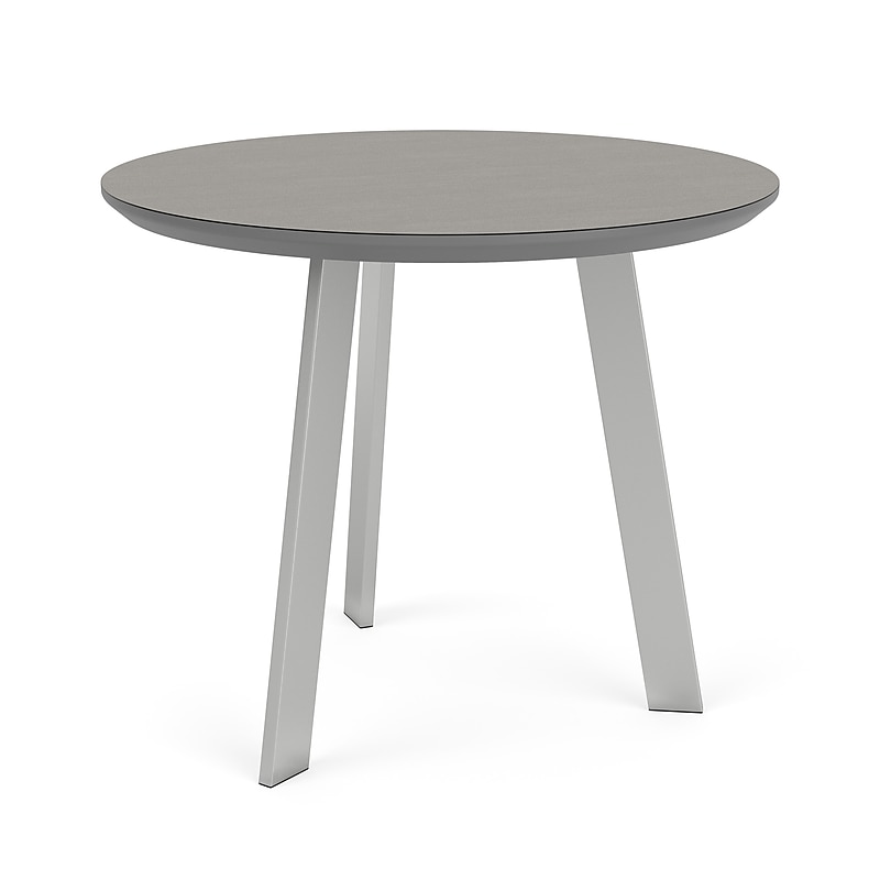 Lesro Luxe 24" Dia Laminate Round End Table, Sarum Twill/Silver (LX0524.SSV.TST) image 1