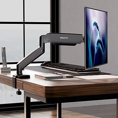 Mount-It! Adjustable Single Monitor Desk Mount with Gas Spring Arm, Up to 32″ Monitor, Black (MI-1881BLK) Sansujyuku sansujyuku.com