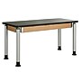 Diversified Woodcrafts Uplift! Hybrid ADA Rectangular Science Table, 54" x 24", Height Adjustable, Black/Oak (P8201K)~#|#~F21FADC4-3C89-4B1C-9C5860C5F2912519_sc7