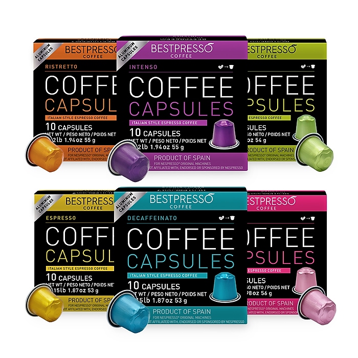 Bestpresso Intense Coffee Capsules, Variety Pack, 120/Carton Bestpresso Intense Coffee Capsules, Variety Pack, 120/Carton