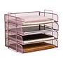 Staples Metal Mesh Side Loading Stackable Letter Tray, Letter Size, Dusty Pink, 4/Pack (ST63842)~#|#~F2296424-733E-4ECE-84657B2529E8C323_sc7