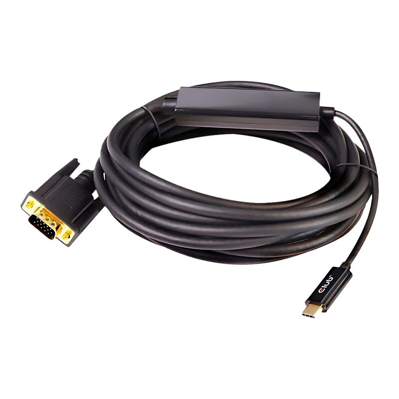 Club 3D 16.4' USB C to SVGA Audio/Video Cable, Black (CAC-1512) image 1