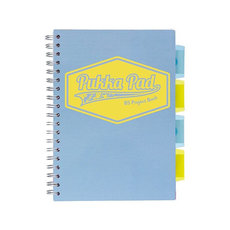 Pukka Pad Pastels 5-Subject Notebooks, 7" x 10", Ruled, 100 Sheets, Assorted Colors, 3/Pack (3032-PST) image 1