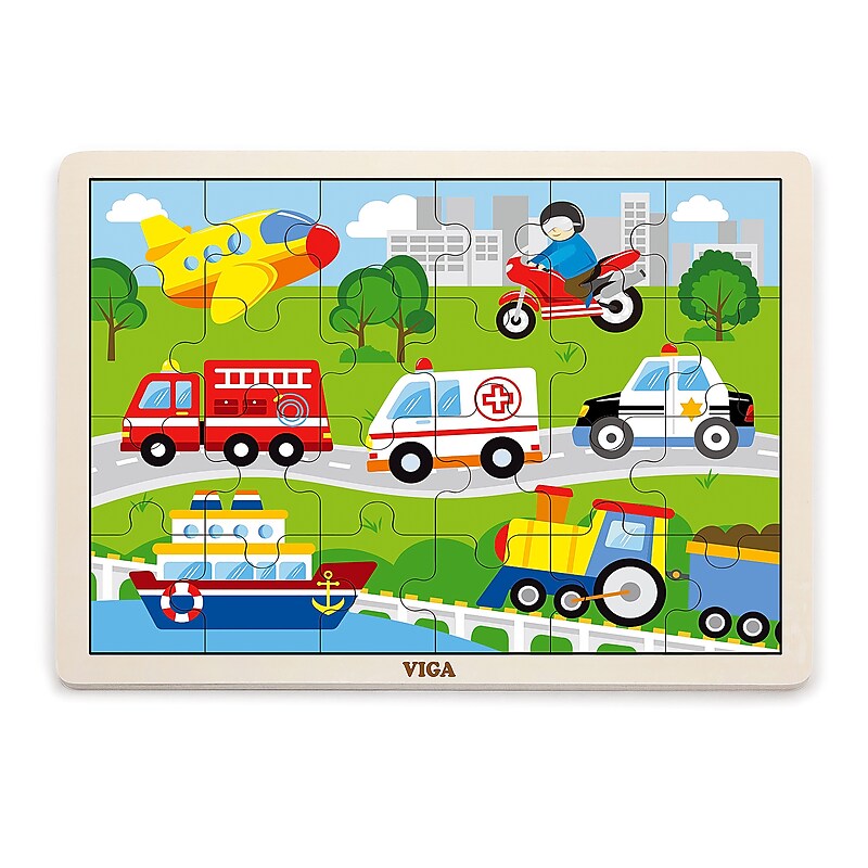 The Original Toy Company 24-Piece Vehicles Classic Jigsaw Puzzle (OTC51462) image 1