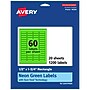 Avery Laser/Inkjet Multipurpose Rectangle Labels, 0.5" x 1.75", Neon Green, 1200/Pack (94204)~#|#~F2419218-7CCB-407A-928874264DA13669_sc7