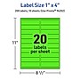 Avery Laser/Inkjet Multipurpose Rectangle Labels, 1" x 4", Neon Green, 200/Pack (94202)~#|#~F247FC61-EBB0-428E-A93E5F47AFC3D70B_sc7