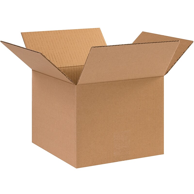 10" x 10" x 8" Corrugated Shipping Boxes, 32 ECT, 25/Bundle (10108) image 1