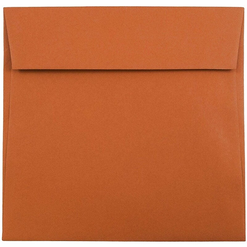 JAM Paper Invitation Envelope 6 1/2" x 6 1/2", Dark Orange, 100/Pack (3157452d) image 1