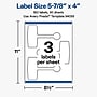Avery Laser Sealing Labels, 5-7/8" x 4", White, 150 Labels/Box (19479370814)~#|#~F254AD90-09A8-4998-9CBA19DAF418689E_sc7