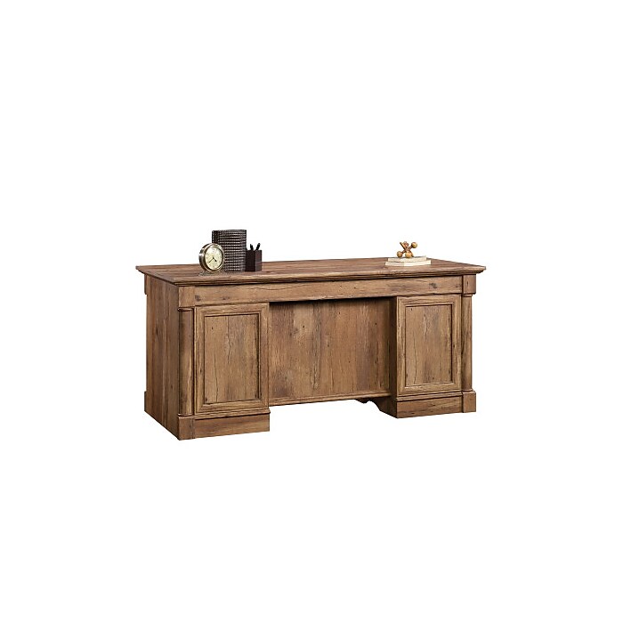 Sauder Palladia Executive Desk in Vintage Oak