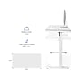 FlexiSpot EW8 48"W Rectangular Adjustable Metal Standing Desk, White (EW8W)~#|#~F25989F8-288D-4A12-B9CCF67D1948099F_sc7