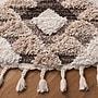Safavieh Moroccan Tassel Shag Collection 4' Round Indoor Area Rug, Machine Made, Ivory/Brown (MTS688A-4R)~#|#~F2606BEE-07F6-4760-AA022478A5EC16FE_sc7