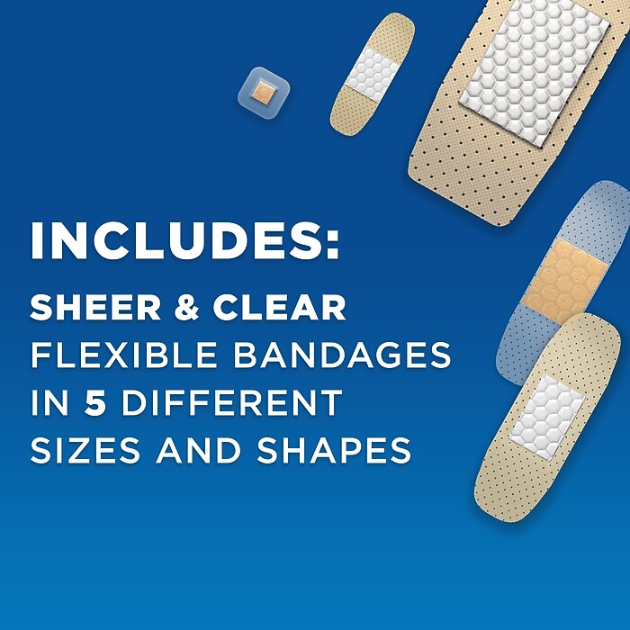 Band-Aid Family Variety Sheer Fabric Adhesive Bandages, 1.75