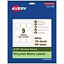 Avery EcoFriendly Round Labels, 2-1/2" diameter, Matte White, Laser/Inkjet, 900 Labels/Pack (93597)~#|#~F2620448-394D-4929-A672FFF9B77277EE_sc7