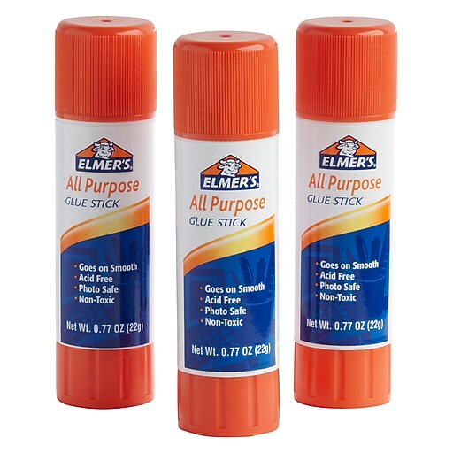 Elmer's Jumbo All Purpose Glue Stick, 0.77 oz., 3/Pack (E5022) Staples