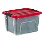 Iris 20.5 Quart Storage Container with Lid, Plastic, Red, 4/Pack (500263)~#|#~F268161E-EA7C-4508-8C548850832EC9AD_sc7