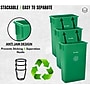 Alpine Industries Polypropylene Recycling Bin with Lid and Dolly, 23 Gallon, Green (ALP477-GRN2-PKD)~#|#~F26AAF0D-840A-48B7-B37064A34610A858_sc7