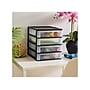 Iris 4-Drawer Desktop Unit, Black/Translucent White, 2/Pack (587019)~#|#~F26DFE23-8B8A-42A3-ABB751E7D6BFE79B_sc7