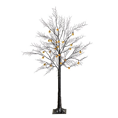 Nearly Natural Pre-Lit Artificial Halloween Black Twig Tree