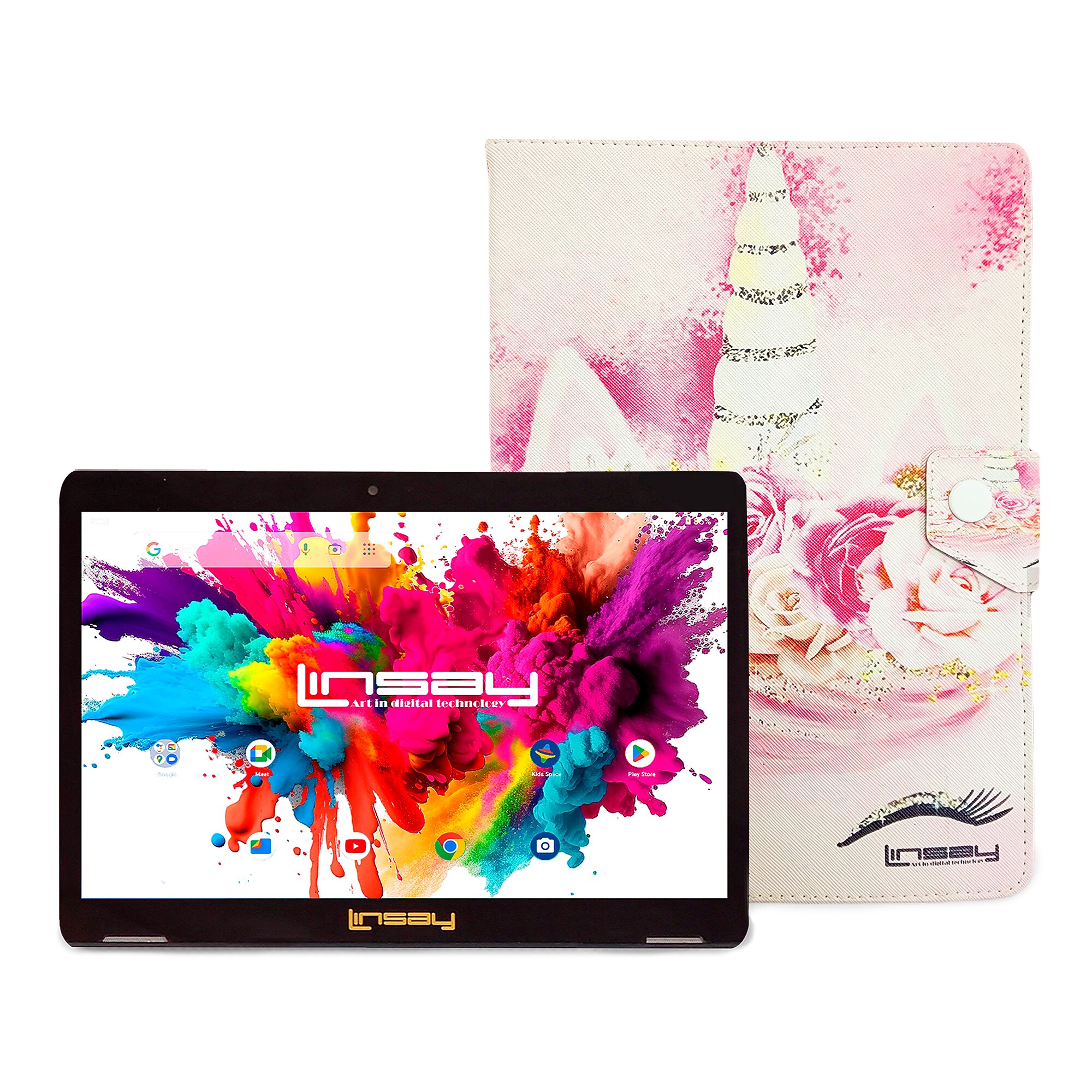 Linsay Octa Core 10.1″ Tablet, 128GB Storage, Android 15, Bundled with Unicorn Shape Case and Stylus Pen (F10XIPGCUNI) Sansujyuku sansujyuku.com