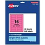 Avery Laser/Inkjet Rectangle Multipurpose Labels, 1" x 3", Bright Pink, 640/Pack (94224)~#|#~F27C433C-181C-4B83-9D455DDF907519C4_sc7