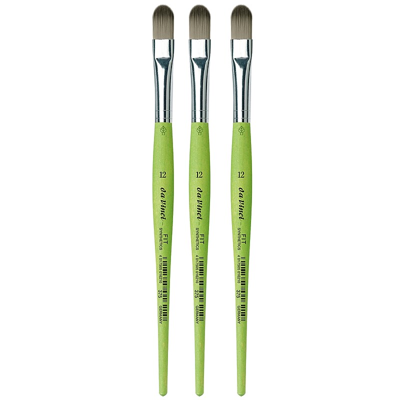 da Vinci FIT Synthetics Acrylic & Tempera Student Filbert Brush, 3 /Pack (DVXVA37512-3) image 1
