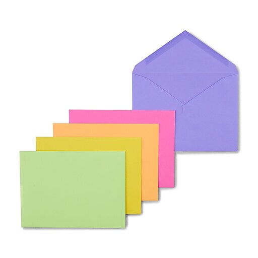 Staples A6 Invitation Envelope, 4 3/4" x 6 1/2", Assorted Brights, 50