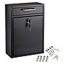 AdirOffice Steel Large Wall Mounted Drop Box Interoffice Mailbox, Key Lock, Black (631-04-BLK-PKG)~#|#~F282C871-7618-4E0B-985C2543297C4104_sc7