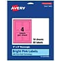 Avery Laser/Inkjet Rectangle Multipurpose Labels, 4" x 3", Bright Pink, 40/Pack (94252)~#|#~F2876E63-F721-4DB2-A5E30AFB4907897D_sc7