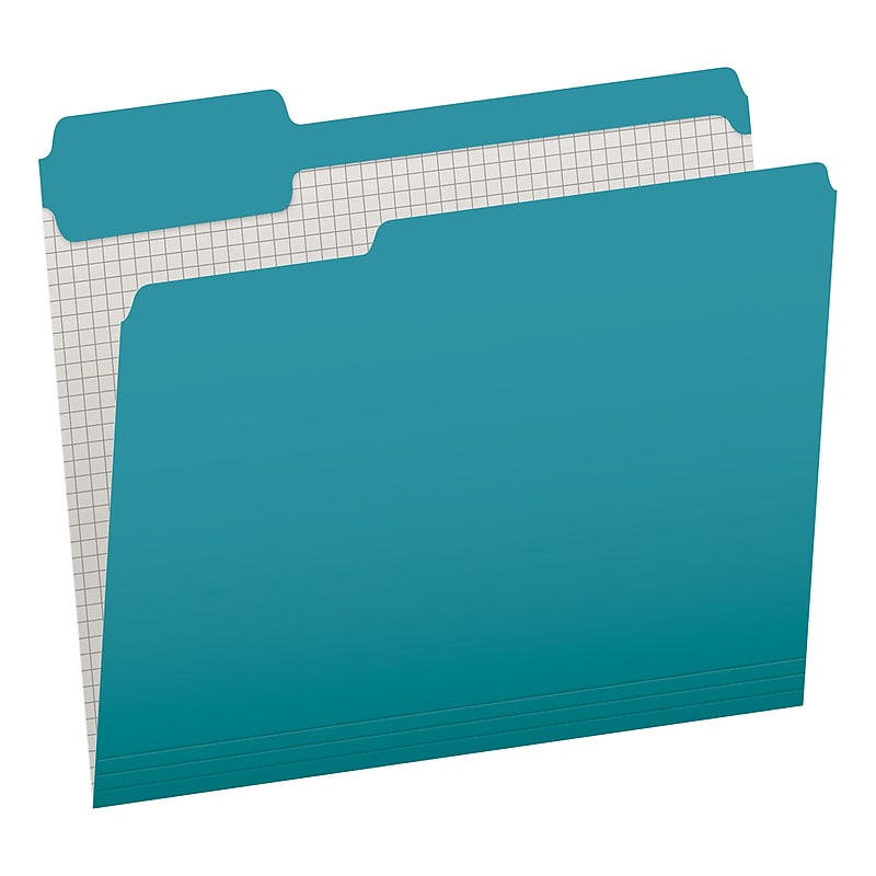 Pendaflex Heavy Duty File Folder, 1/3-Cut Tab, Assorted, Letter Size, Teal, 100/Box (1006995) image 1