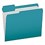 Pendaflex Heavy Duty File Folder, 1/3-Cut Tab, Assorted, Letter Size, Teal, 100/Box (1006995)~#|#~F28E2933-C271-4D99-999861E5D6320B03_sc7