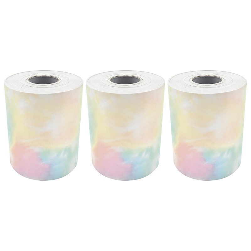 Teacher Created Resources Pastel Pop Tie-Dye Straight Rolled Border Trim, 3" x 50', 3/Bundle (TCR9155-3) image 1