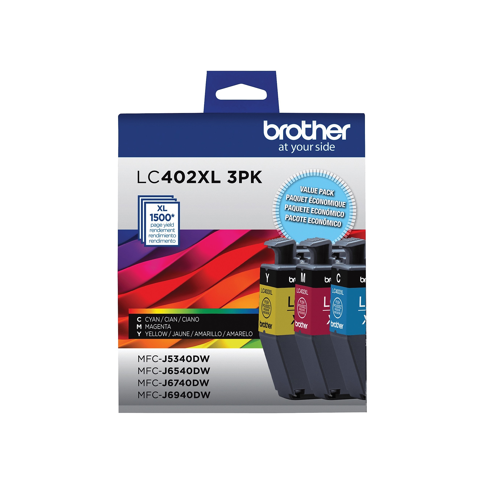 Brother LC402XL Assorted Colors High Yield Ink Cartridges, 3/Pack (LC402XL3PKS) Sansujyuku sansujyuku.com