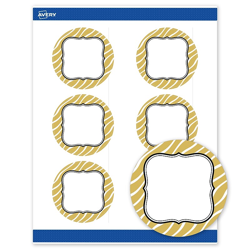 Avery Round Laser/Inkjet Multipurpose Labels, 3" Dia., White, 60/Pack (19479370999) image 1