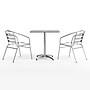 Flash Furniture Lila 27.5" Square Metal  Table Set with 2 Slat Back Chairs, Aluminum (TLH28SQ017BCHR2)~#|#~F2A133F3-ECFA-4F24-820E57B311DD0B3B_sc7
