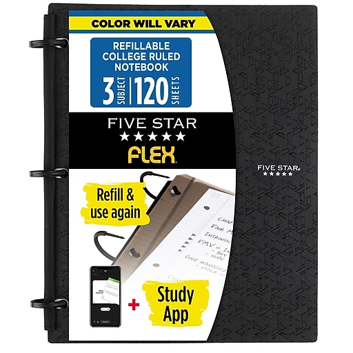 Five Star Flex 3-Subject Notebooks, 8.5