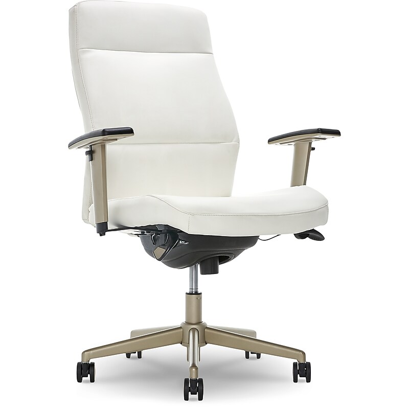 La-Z-Boy Baylor Ergonomic Faux Leather Swivel Executive Chair, White (CHR10085A) image 1