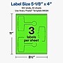 Avery Laser/Inkjet Sealing Labels, 5-1/8" x 4", Neon Green, 120 Labels/Box (19479370734)~#|#~F2AC9FC1-61A4-4F36-840D3540D38F02C6_sc7