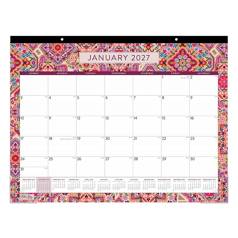 2027 Blue Sky Amalia 22" x 17" Monthly Desk Pad Calendar (148773-27) image 1