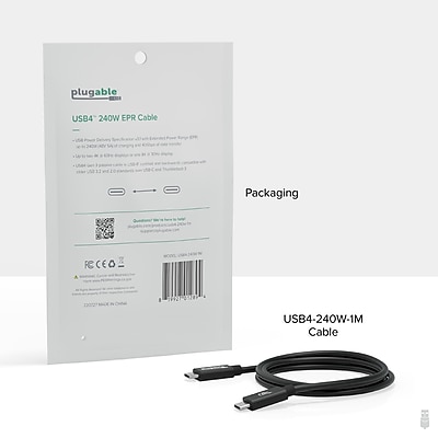 Plugable USB4 EPR 3.3' Cable, 240W - Thumbnail 5