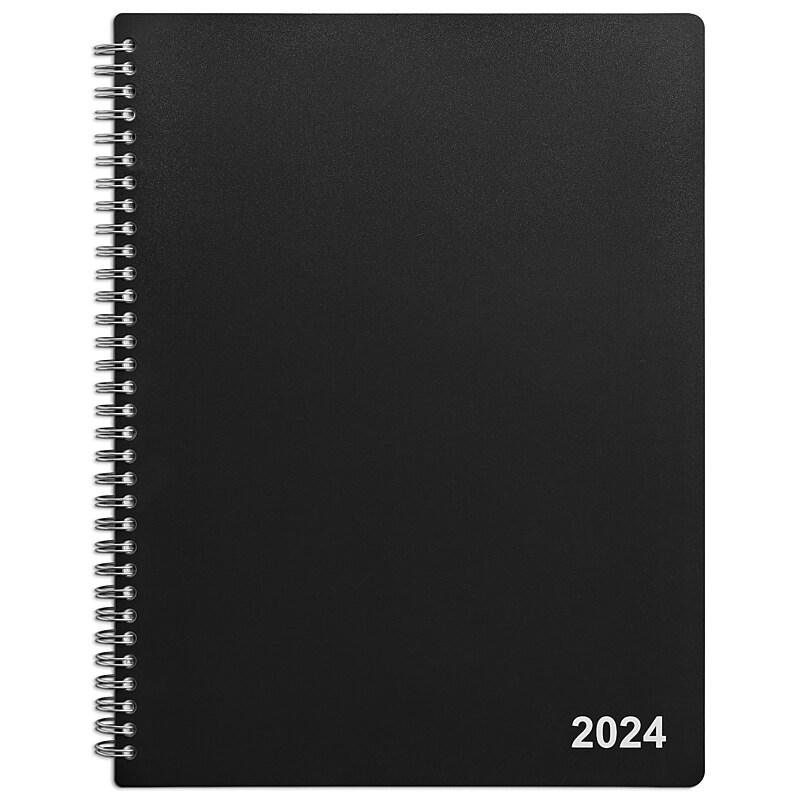 2024 Staples 8" x 11" Weekly & Monthly Appointment Book, Black (ST21488-24) image 1