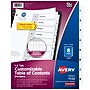 Avery Ready Index Table of Contents Classic Numeric Divider, 8-Tab, White, Set (11132)~#|#~s0102646_sc7