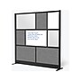 Luxor Workflow Series 8-Panel Freestanding Room Divider System Starter Wall with Whiteboard, 70"H x 70"W, Black/Gray~#|#~F2CB2754-29BB-4144-BDCC15EB72CD9AEF_sc7