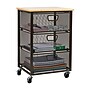 Mind Reader 3-Shelf Drawer Mobile Organizer Cart with Wheels, Black (3TMESHC-BLK)~#|#~F2D11562-67B7-4C8D-8AD07EE61FEE5811_sc7