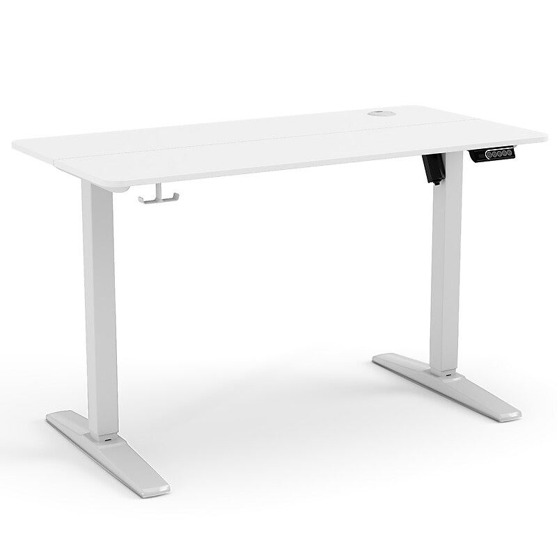 Staples 48"W Electric Rectangular Adjustable Standing Desk, White (ST63148) image 1
