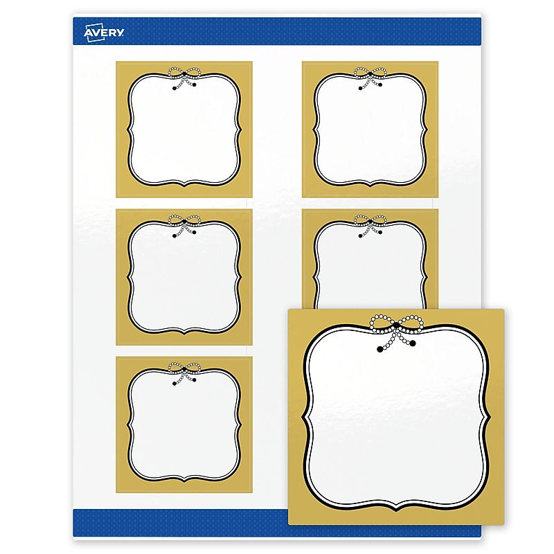 Avery Square Laser/Inkjet Multipurpose Labels, 3" x 3", White, 60/Pack (19479370964) image 1