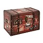 Household Essentials Medium Decorative Storage Trunk, Faux Leather and Metal Accents, Antique Brown (HH9245-1)~#|#~F2D7CB42-8EA6-4D7A-9F644943BDF115E8_sc7