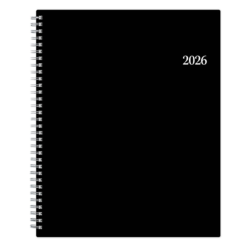 2026 Blue Sky Passages 8.5" x 11" Calendar Year Weekly & Monthly Planner, Plastic Cover, Black (152835) image 1