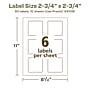Avery EcoFriendly Laser/Inkjet Square Multipurpose Labels, 2-3/4" x 2-3/4", White, 60/Pack (94109)~#|#~F2DB4933-1D17-410F-97C9E57EF581A261_sc7